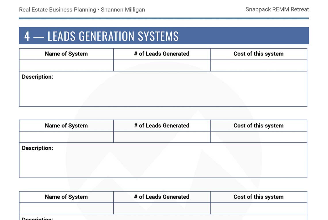 Real Estate Business Plan: Top Lead Gen Systems - REMM & Shannon Milligan.