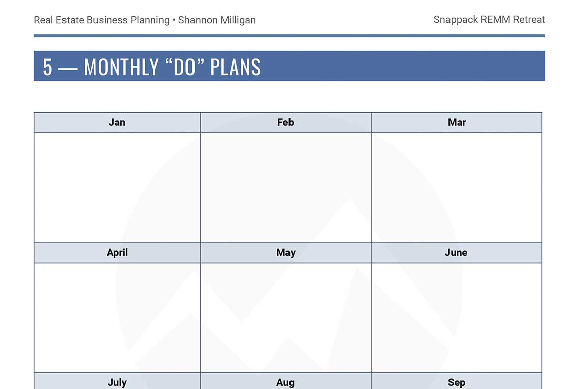 Real Estate Business Plan: "Do Plan" - REMM & Shannon Milligan.