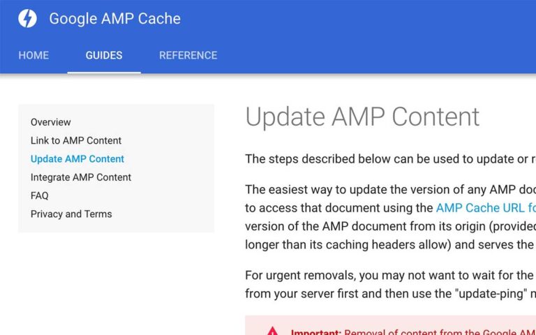 Update Google AMP Content Documentation.