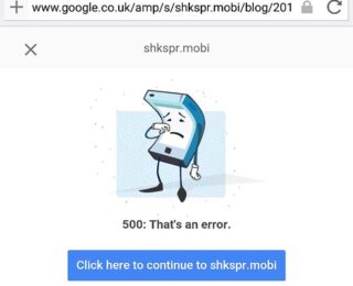 Update Google AMP: Remove URL Error.