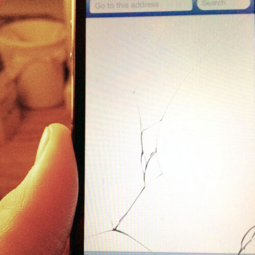 Broken iPhone screen.