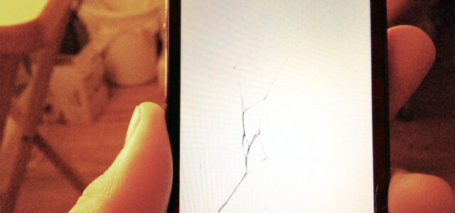 Broken iPhone screen.
