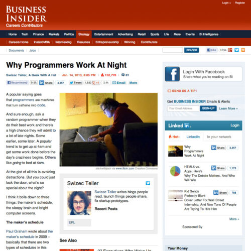 Business Insider blog post layout.