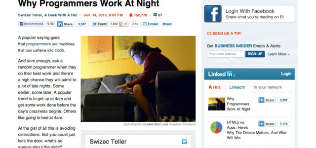 Business Insider blog post layout.