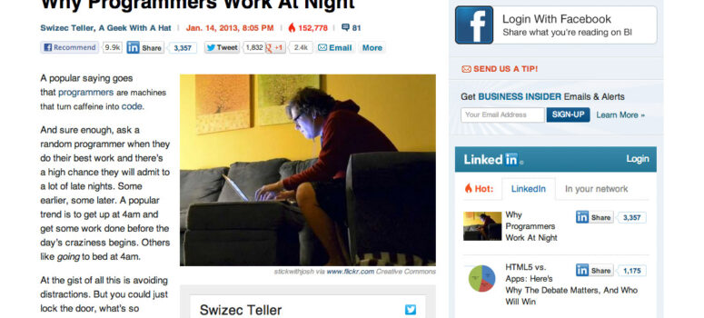 Business Insider blog post layout.