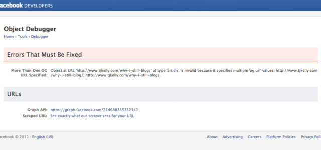 Facebook Debugger OG Data conflict.