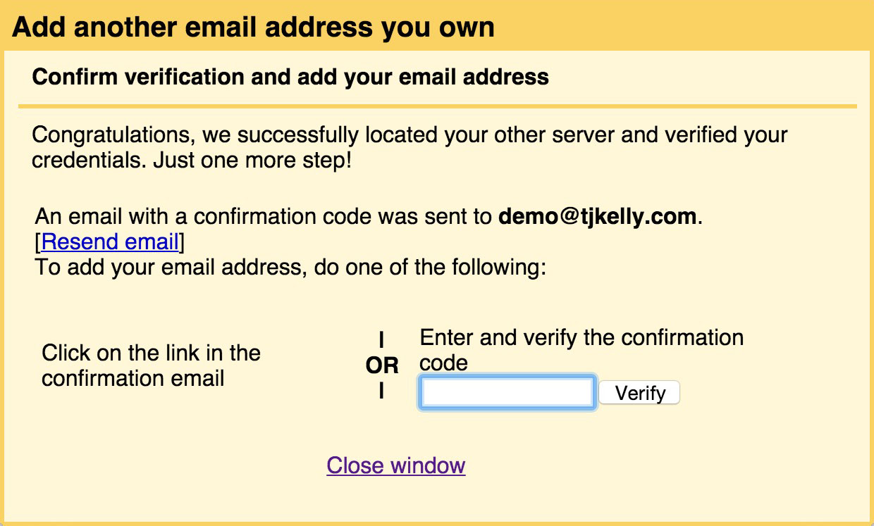 Gmail GoDaddy email forward (15): Verification code.