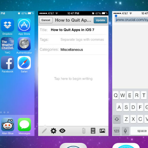 iOS 7 - Quit apps (full screen).