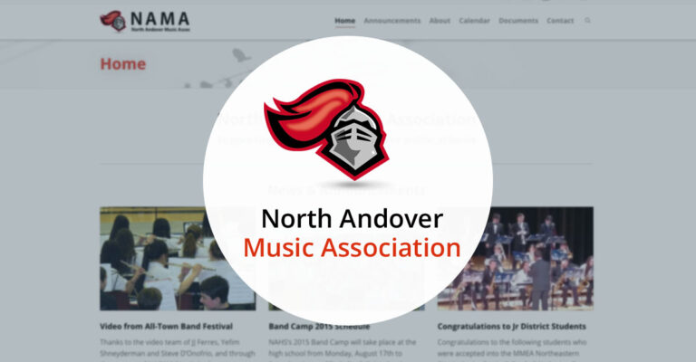North Andover Web Design portfolio: NA Music Association, by TJ Kelly.