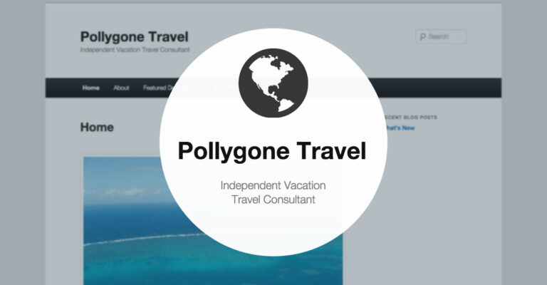 North Andover Web Design portfolio: Pollygone Travel, by TJ Kelly.