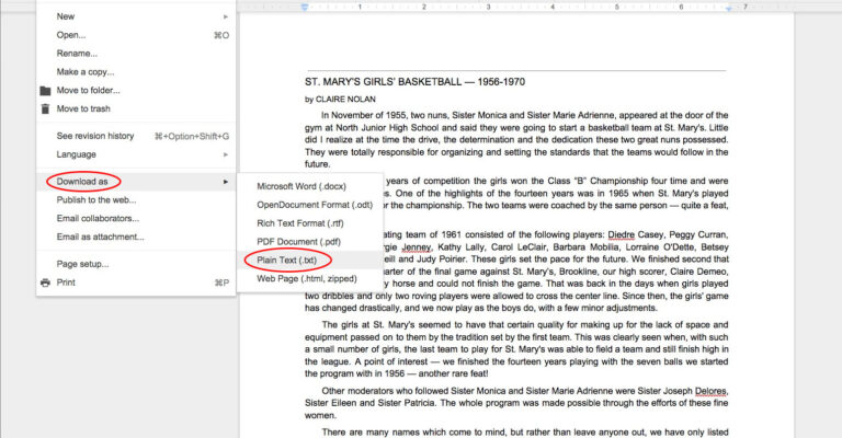 Download a PDF converted to text with Google Drive.