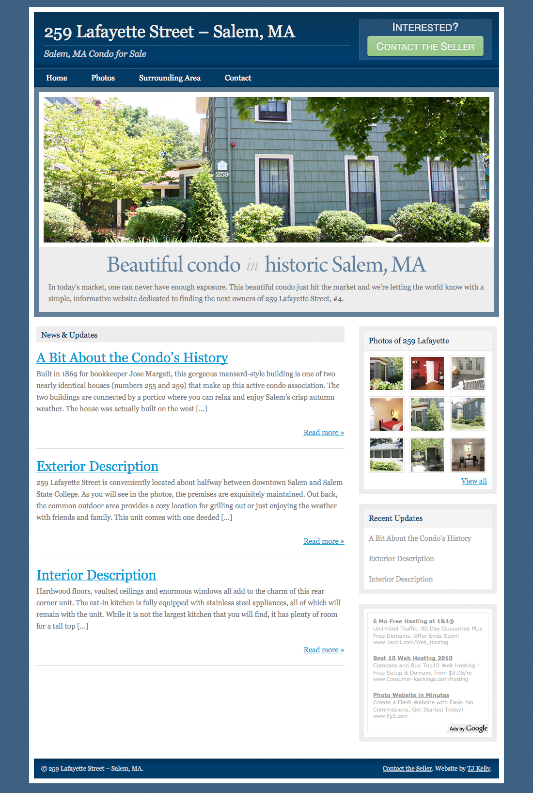 A screenshot of 259 Lafayette Street property website.