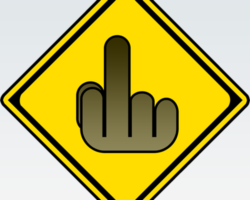 Street Sign Middle Finger.