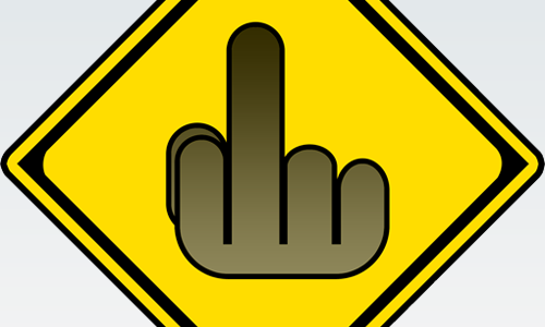 Street Sign Middle Finger.