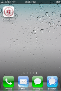 An image of UMass Amherst iPhone app, app Home Screen icon.