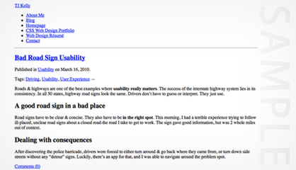 A sample screenshot of "Scratch" WordPress theme.