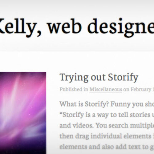 A screenshot of tjkelly.com, June 28, 2011.