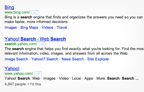 Search results.