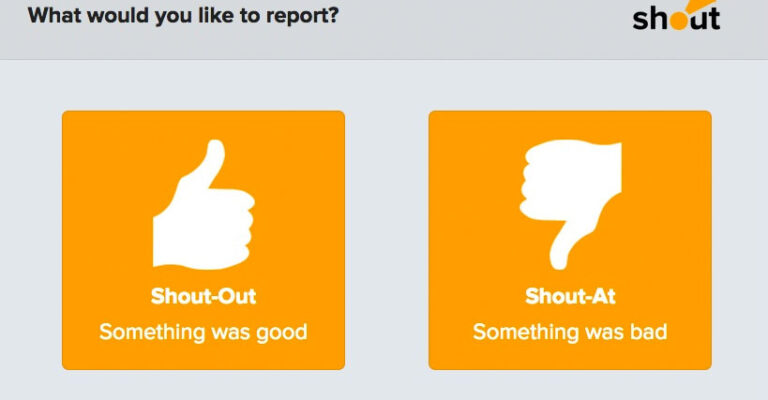 Shout User Testing form: Report thumbs.