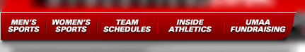 UMass Athletics Website main page navigation menu