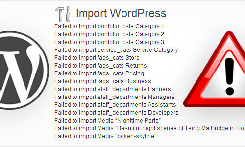 WordPress Import Failed.