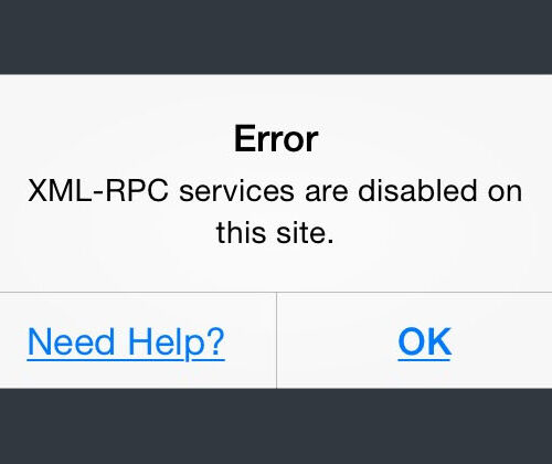 XML-RPC Services Disabled - WordPress App.